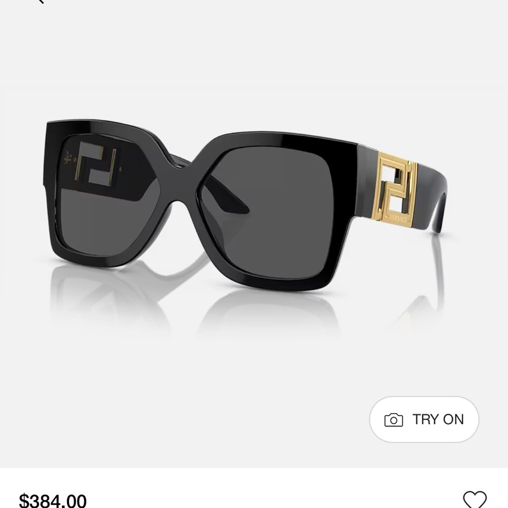 Versace Black and Gold Oversized Sunglasses